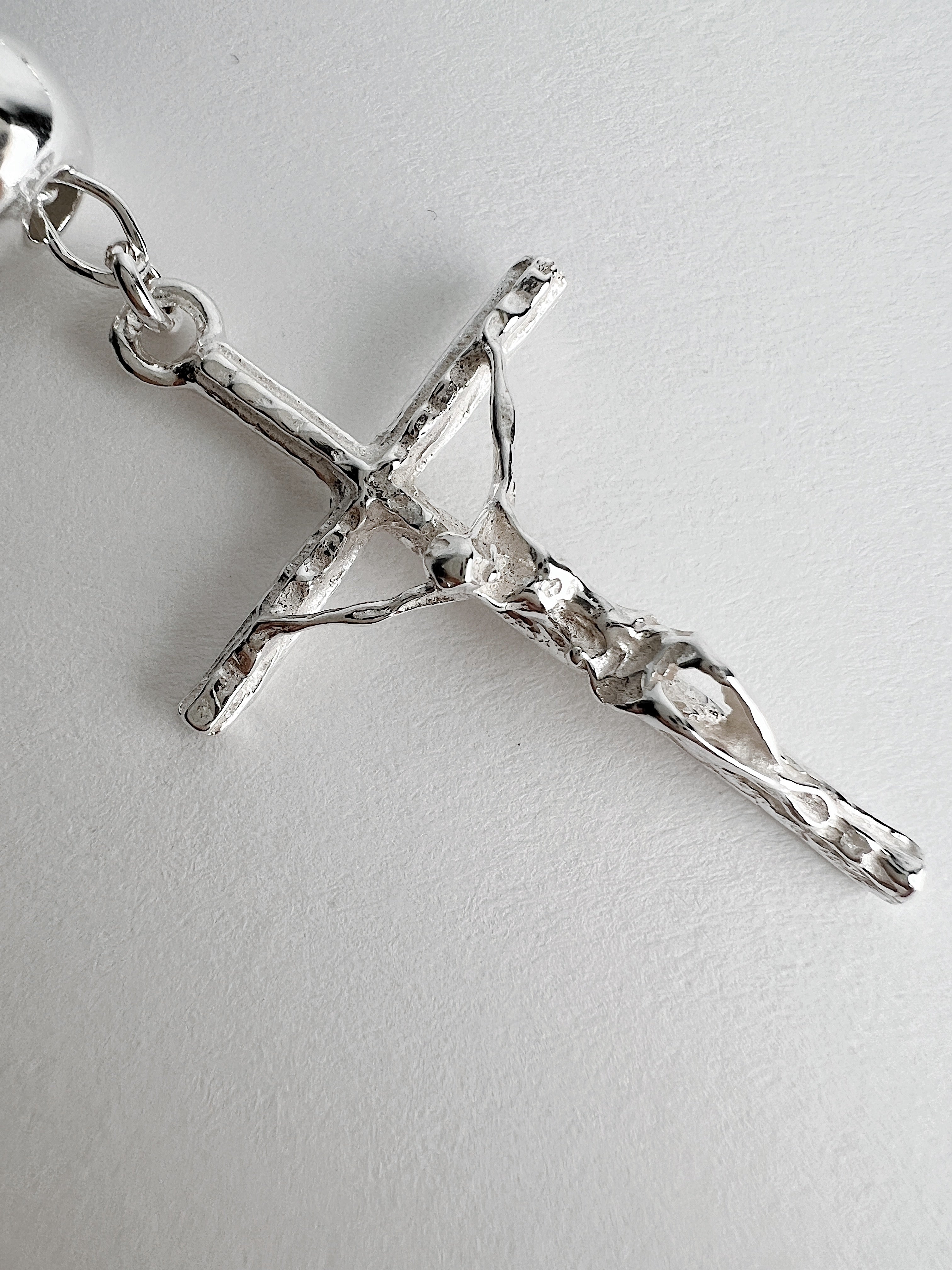 Silver Rosary Necklace